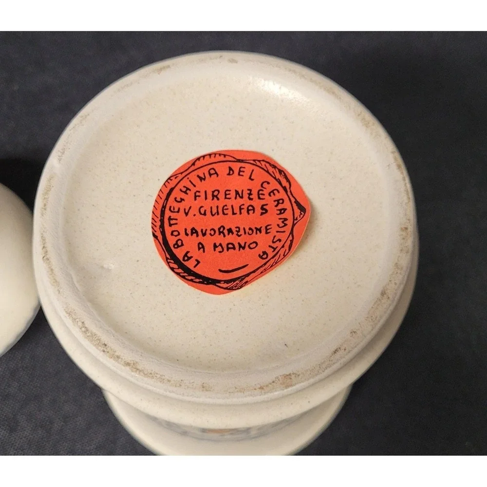 La Botteghina Del Ceramista Hand-Painted Ceramic Jar Canister Vintage 1980s